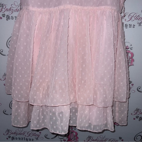 Sugar thrillz dolls kill dress soft regal days dotted mini dress tie up bow 🎀 - Picture 4 of 11